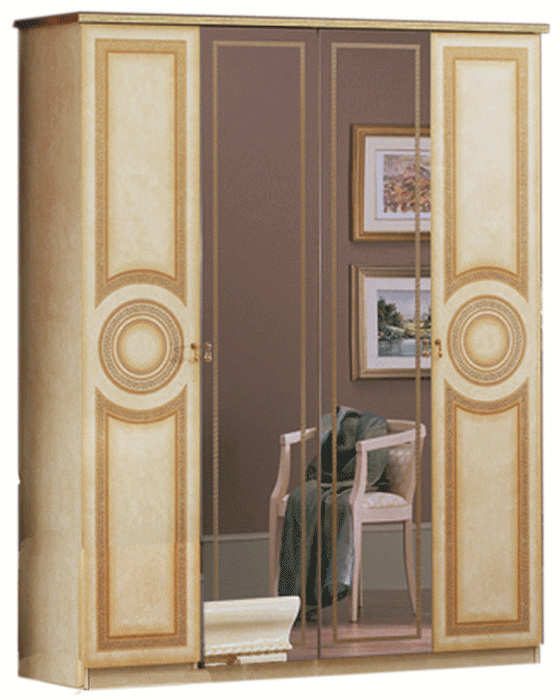 Aida Ivory 4 Door Wardrobe - i23997 - Lara Furniture