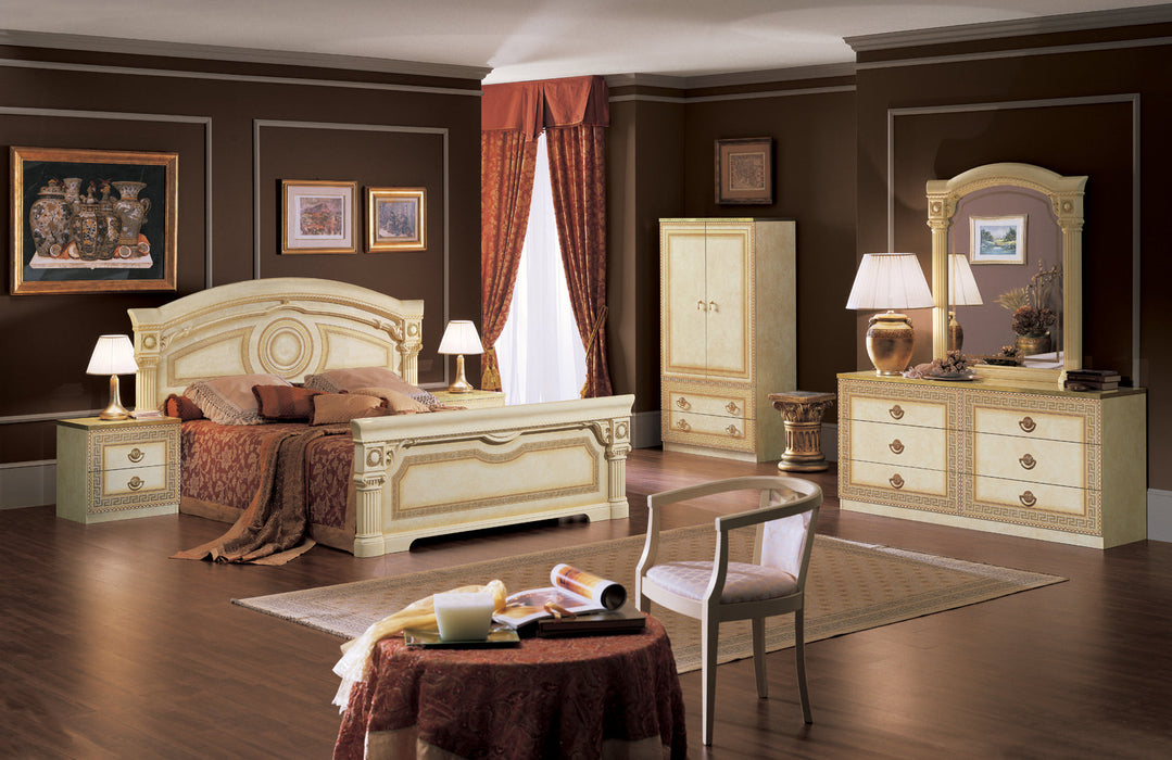 Aida Ivory Bedroom W/Gold, Camelgroup Italy Set - Lara Furniture