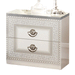 Aida White-Silver Nightstand - i26126 - Lara Furniture