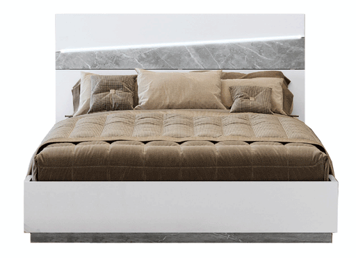 Alba Bed W/ Light, Italy Queen - Lara Furniture