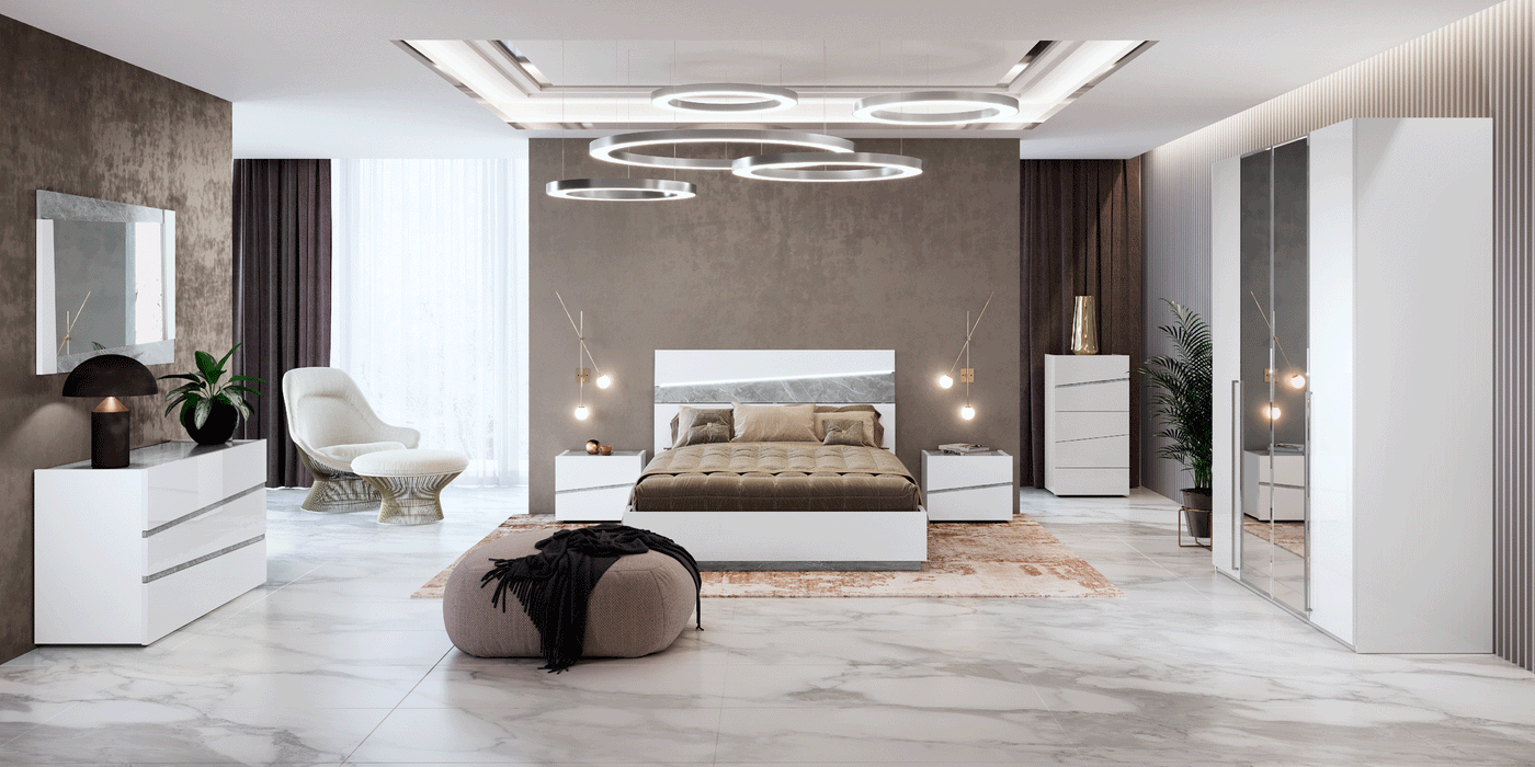 Alba Bedroom W/ Light Set - Lara Furniture