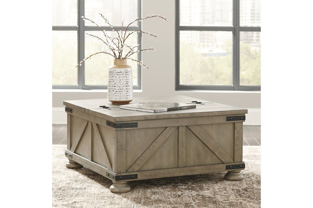 Aldwin Gray Coffee Table with Lift Top - T457-20 - Lara Furniture