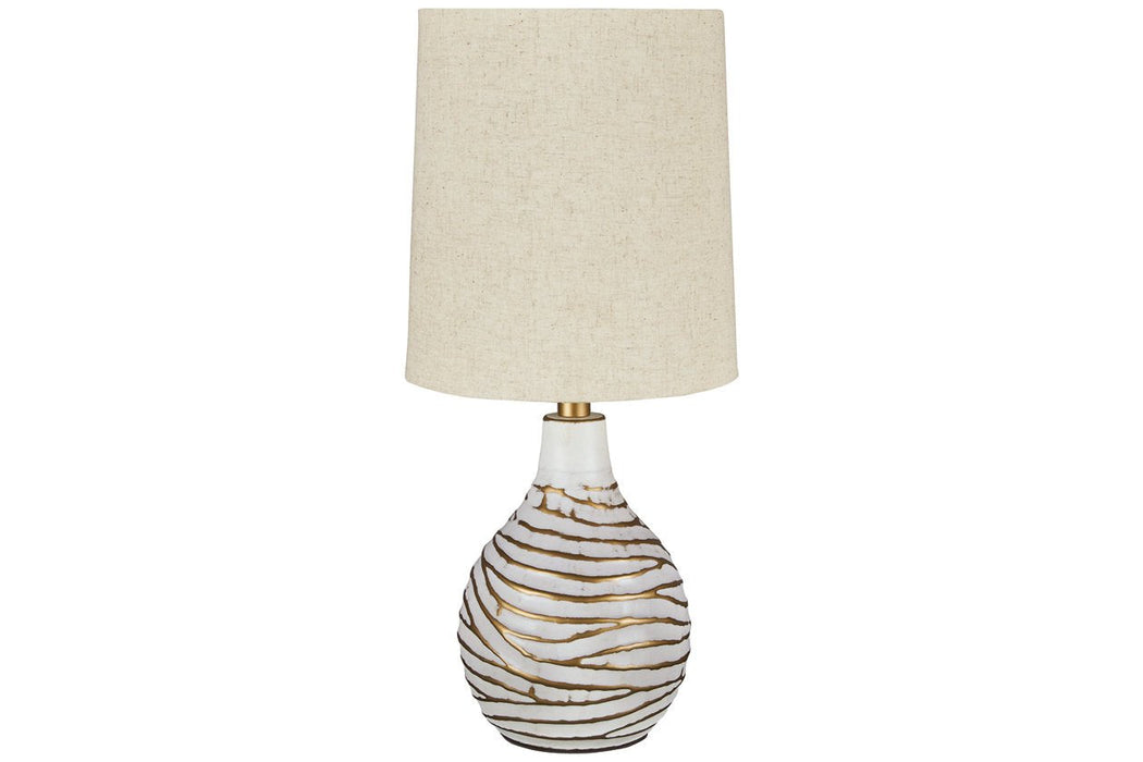 Aleela White/Gold Finish Table Lamp - L204194 - Lara Furniture