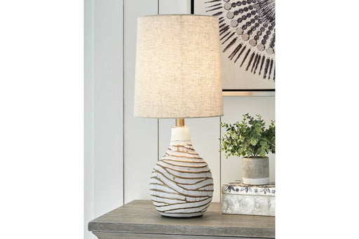 Aleela White/Gold Finish Table Lamp - L204194 - Lara Furniture