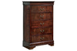 Alisdair Dark Brown Chest of Drawers - B376-46 - Lara Furniture