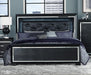 Allura Black LED King Panel Bed - 1916KBK-1EK - Lara Furniture