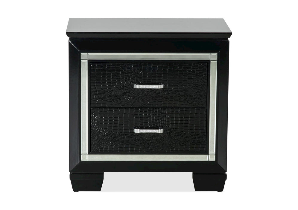 Allura Black LED Nightstand - 1916BK-4 - Lara Furniture