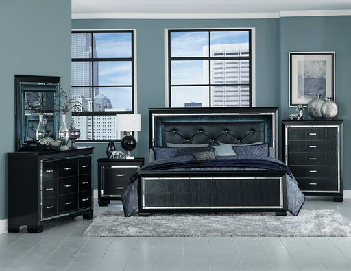 Allura Black LED Panel Bedroom Set - Lara Furniture