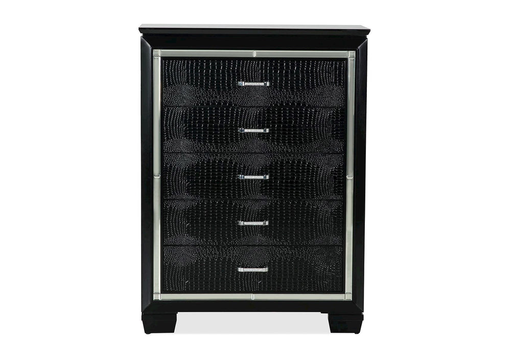 Allura Black LED Panel Bedroom Set - Lara Furniture