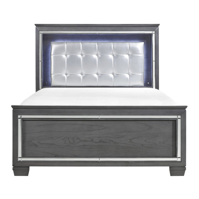 Allura Gray LED King Panel Bed - 1916KGY-1EK - Lara Furniture