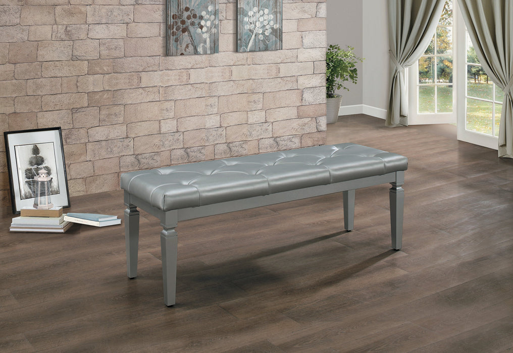 Allura Silver Bedroom Bench - 1916-FBH - Lara Furniture