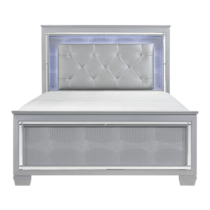 Allura Silver LED King Panel Bed - 1916K-1EK - Lara Furniture