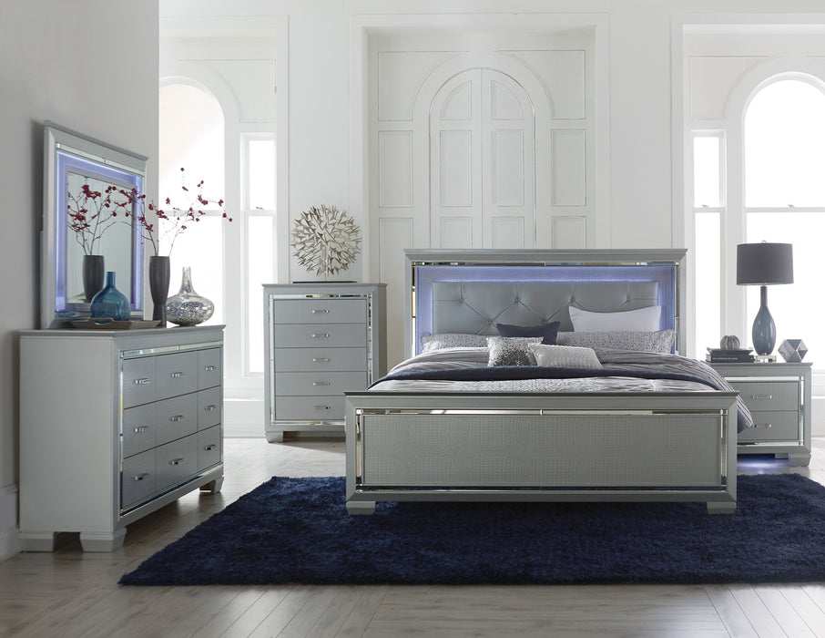 Allura Silver LED Panel Bedroom Set - Lara Furniture