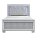 Allura Silver LED Queen Panel Bed - 1916-1 - Lara Furniture