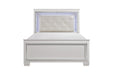 Allura White LED King Panel Bed - 1916KW-1EK - Lara Furniture