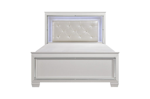 Allura White LED King Panel Bed - 1916KW-1EK - Lara Furniture