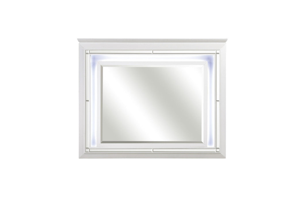 Allura White LED Mirror - 1916W-6 - Lara Furniture