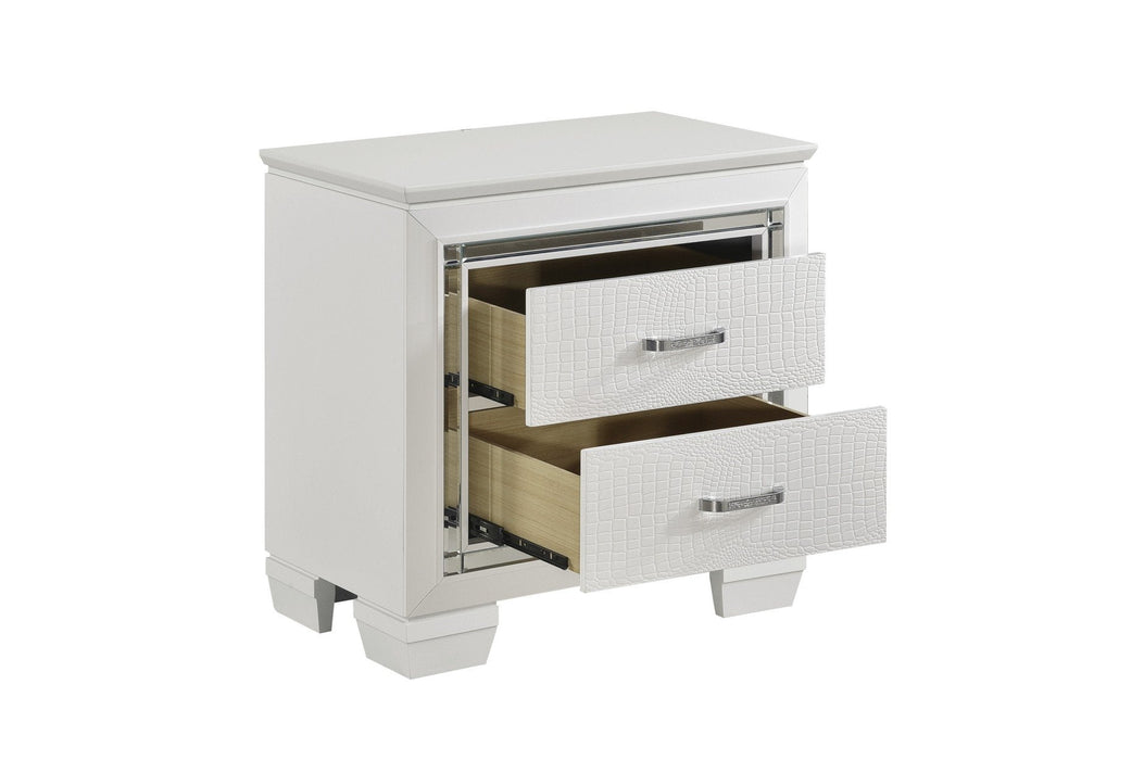 Allura White LED Nightstand - 1916W-4 - Lara Furniture