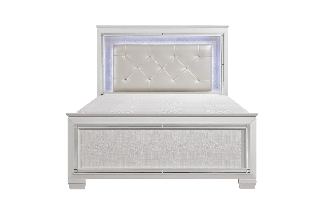 Allura White LED Panel Bedroom Set - Lara Furniture