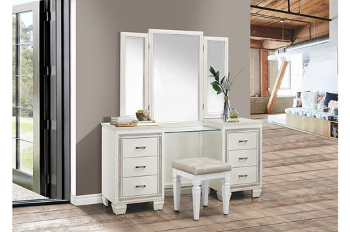 Allura White Vanity Set with Stool - 1916W/14/15 - Lara Furniture