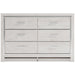 Altyra White Upholstered Bookcase LED Panel Bedroom Set - Lara Furniture