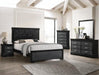 Amalia Black Full Panel Bed - Lara Furniture