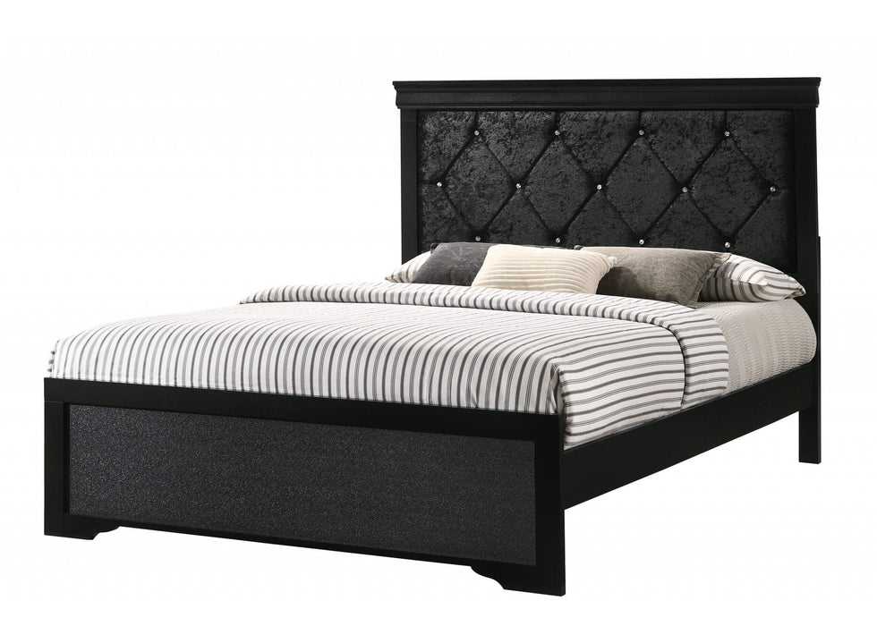 Amalia Black King Panel Bed - Lara Furniture