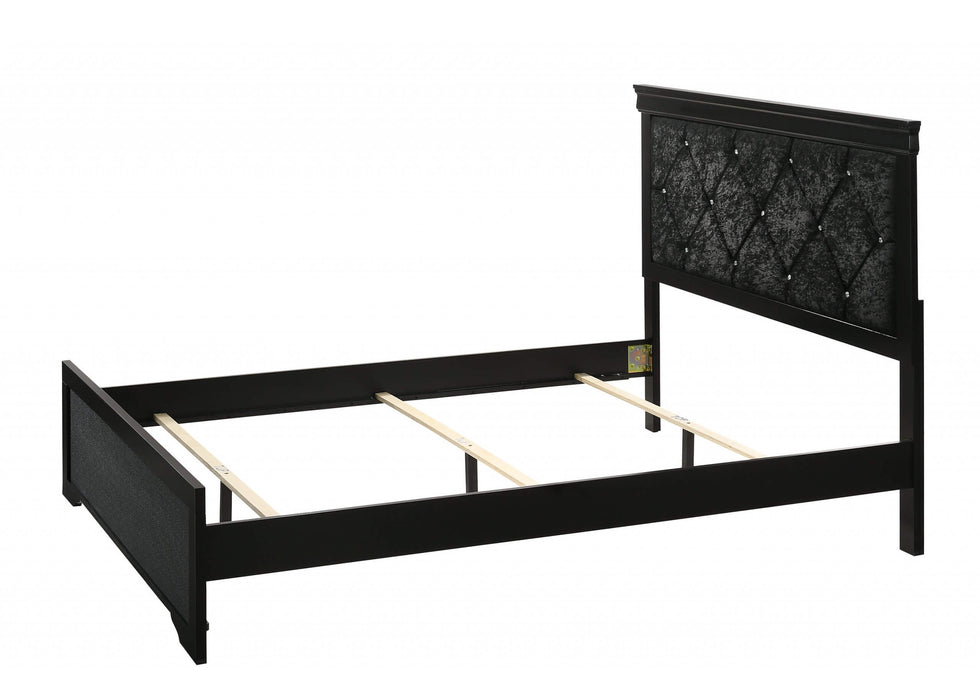 Amalia Black King Panel Bed - Lara Furniture