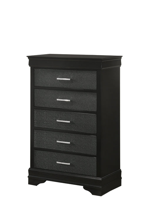 Amalia Black Panel Bedroom Set - Lara Furniture