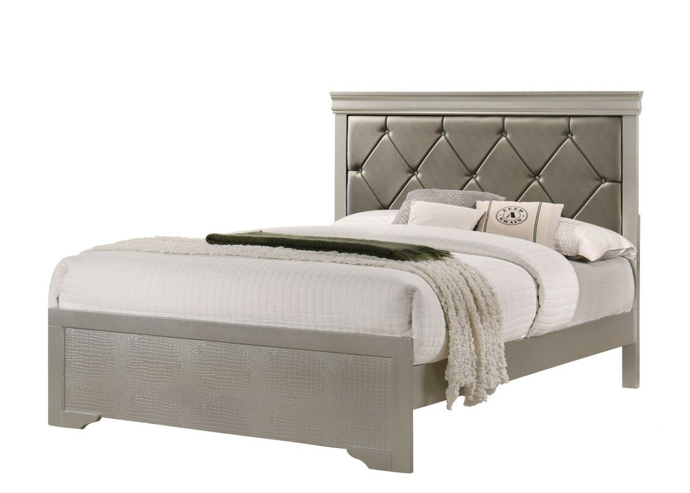 Amalia Gold King Panel Bed - Lara Furniture