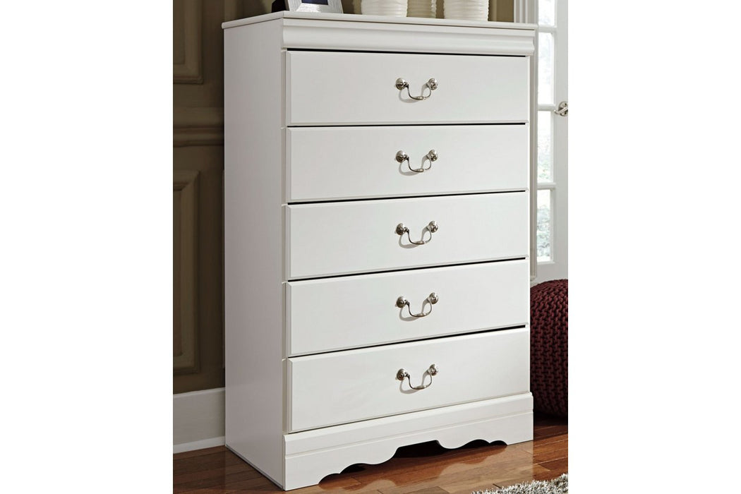 Anarasia White Chest of Drawers - B129-46 - Lara Furniture