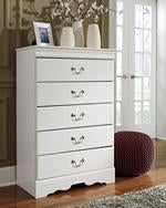 Anarasia White Chest of Drawers - B129-46 - Lara Furniture