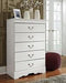 Anarasia White Chest of Drawers - B129-46 - Lara Furniture