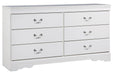 Anarasia White Dresser - B129-31 - Lara Furniture