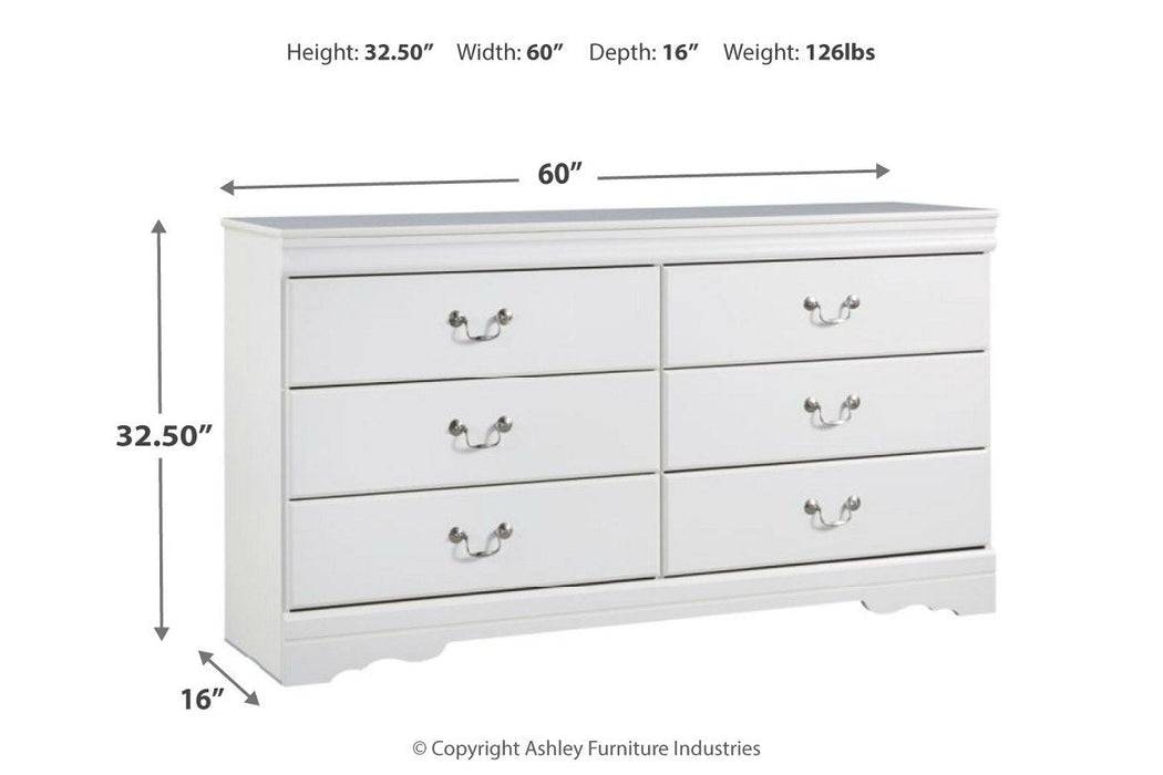 Anarasia White Dresser - B129-31 - Lara Furniture