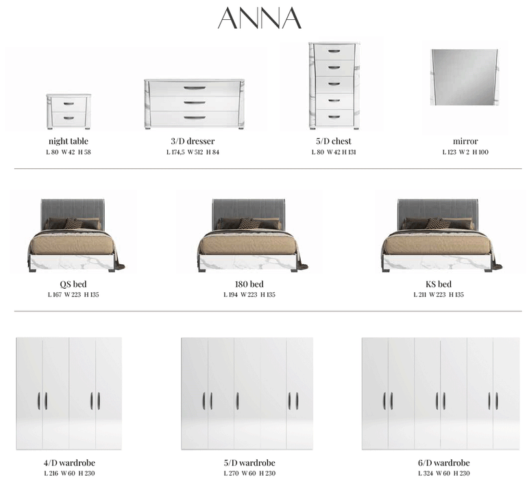 Anna Status Bedroom Set - Lara Furniture