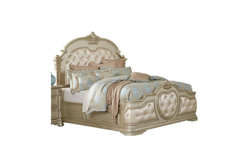 Antoinetta Champagne Queen Panel Bed - 1919NC-Q - Lara Furniture