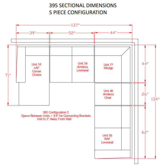 Ardsley Pewter LAF Sectional - Lara Furniture