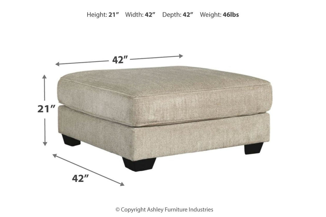 Ardsley Pewter Oversized Ottoman - 3950408 - Lara Furniture