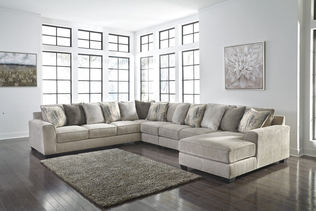 Ardsley Pewter RAF Large Sectional - Lara Furniture