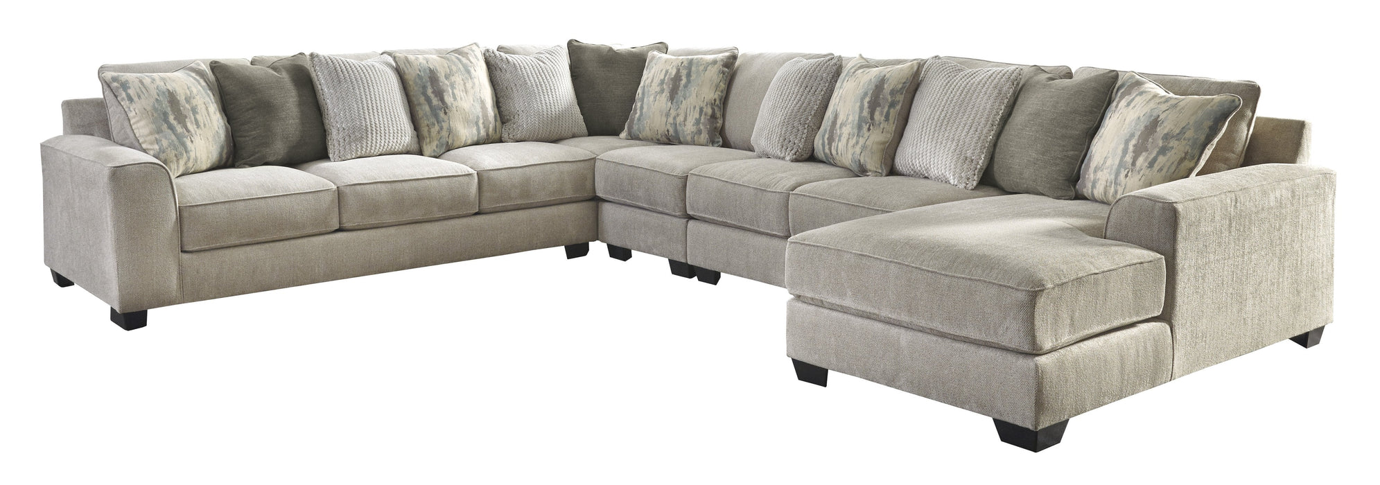 Ardsley Pewter RAF Large Sectional - Lara Furniture