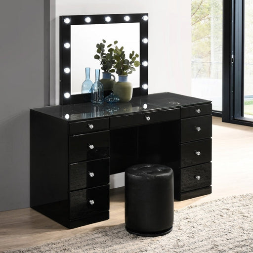 Avery Black Vanity - Lara Furniture