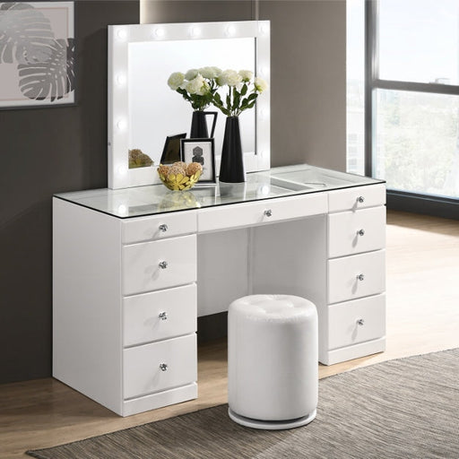 Avery White Vanity - Lara Furniture