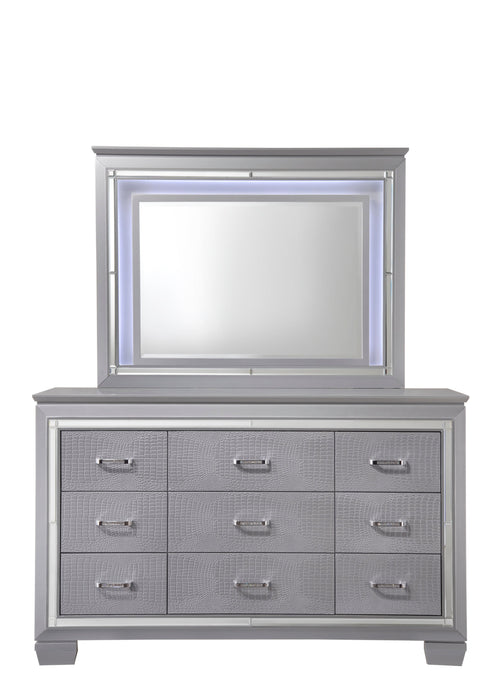 Lillian Silver LED Upholestered Bedroom Set