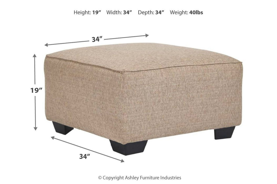 Baceno Hemp Oversized Ottoman - 8120208 - Lara Furniture