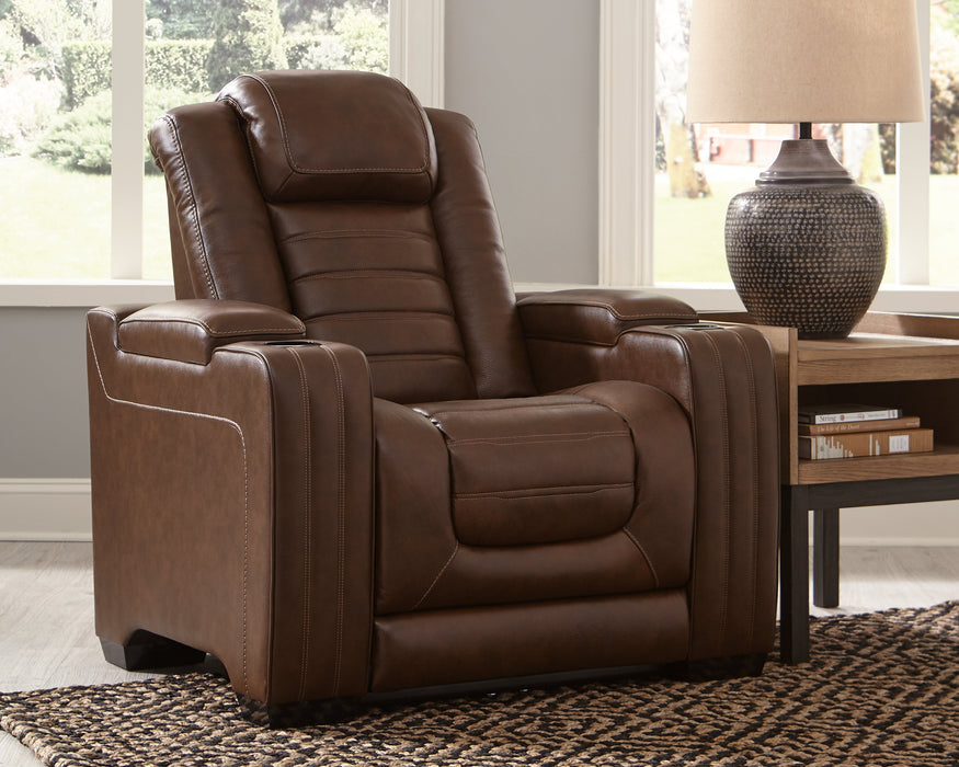 Backtrack 3-Piece Home Theater Seating in Chocolate - PKG010452