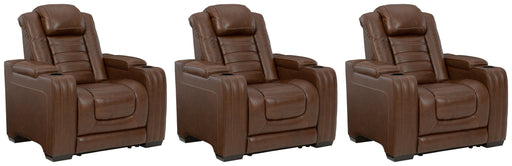 Backtrack 3-Piece Home Theater Seating in Chocolate - PKG010452