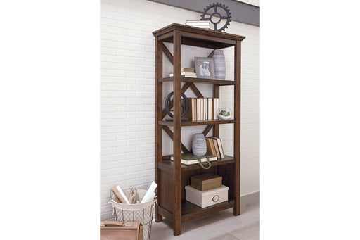 Baldridge Rustic Brown 75" Bookcase - H675-17 - Lara Furniture