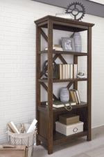 Baldridge Rustic Brown 75" Bookcase - H675-17 - Lara Furniture