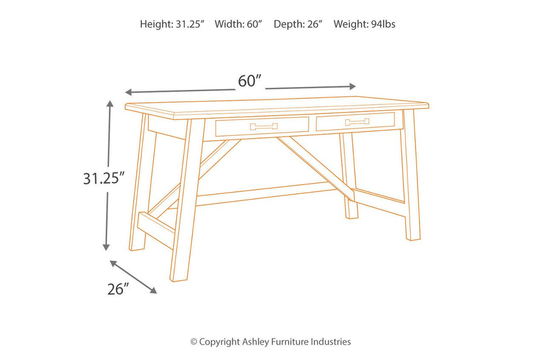 Baldridge Rustic Brown Home Office Desk - H675-44 - Lara Furniture